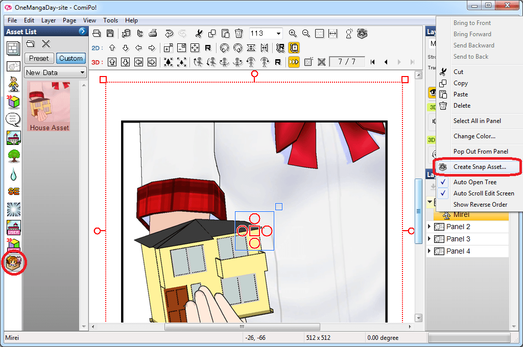 Create Snap Asset in Comipo