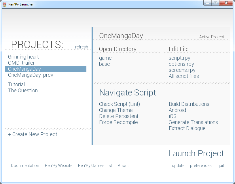 RenPy main window